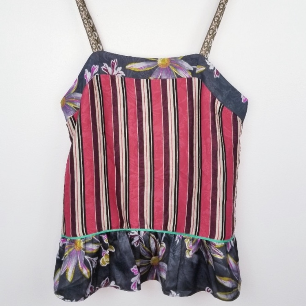 Anthropologie E by Eloise Stripe Floral Tank Top Camisole